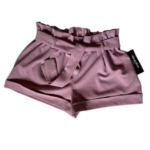 Alex & Olivia Women's High-Rise Shorts Size Medium Lavender Elastic Waist